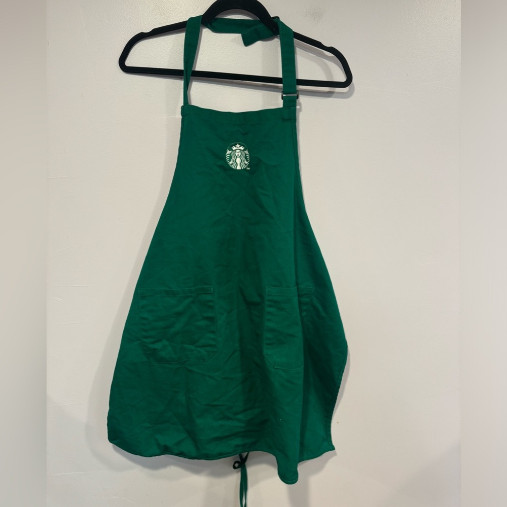 Embroidered green Starbucks apron